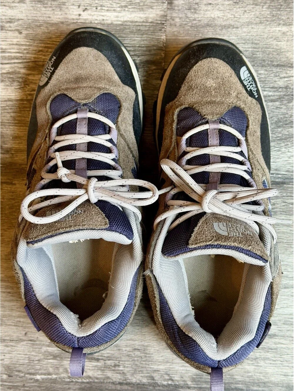 The North Face Suede & Mesh Hiking Shoes - Gray/Black/White - Vibram Sole 8.5
